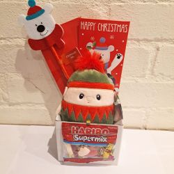 Christmas Kids Elf Plush Toy, Pen & Haribo Sweets Gift Set