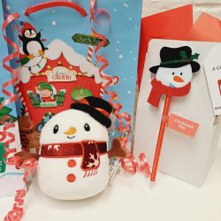 Christmas Kids Snowman Plush, Pen & Activity Book Gift Set