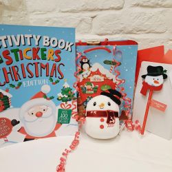 Christmas Kids Snowman Plush, Pen & Activity Book Gift Set