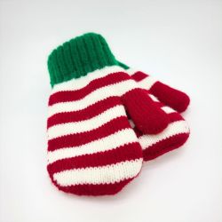 Elf Christmas Novelty Kids Knitted Mittens Gift - Snazzy Santa