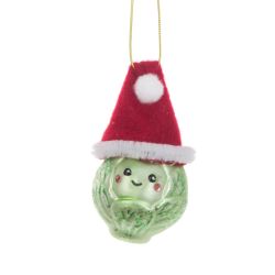 Brussel Sprout Glass Christmas Tree Decoration Set of 3 - Floralsilk