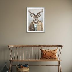 Clyde - Stag Deer - 70cm Wall Art Framed - Adelene Fletcher