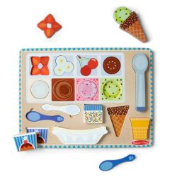 Melissa & Doug Ice Cream Puzzle Play Set Magnetic Wooden