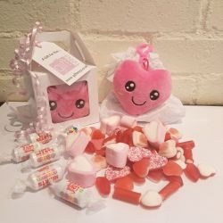 Mothers Day Pink Plush Heart & Sweets Boxed Gift Set