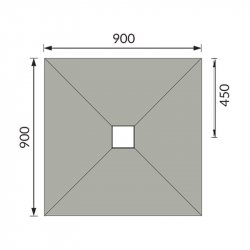 Purity Collection Level Access 900 x 900mm Square Centre Drain Wetroom Tray