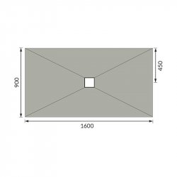 Purity Collection Level Access 1600 x 900mm Square Centre Drain Wetroom Tray