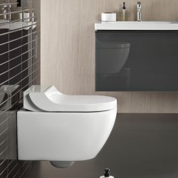 Geberit AquaClean Tuma Comfort WC Complete Solution with Wall Hung WC (White Glass)