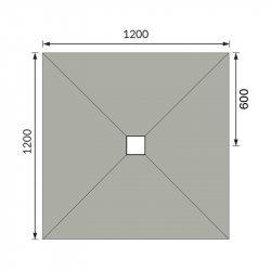 Purity Collection Level Access 1200 x 1200mm Square Centre Drain Wetroom Tray