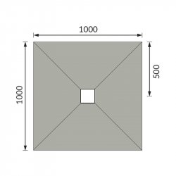 Purity Collection Level Access 1000 x 1000mm Square Centre Drain Wetroom Tray