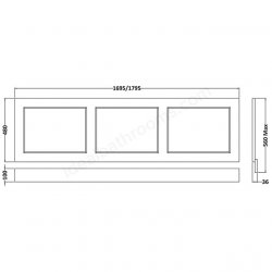 Bayswater Pointing White 1800mm Front Bath Panel