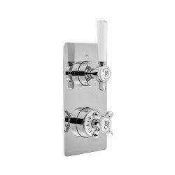 Booth & Co. Axbridge Cross 1 Outlet, 2 Handle Concealed Thermostatic Valve - Chrome