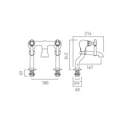 Booth & Co. Axbridge Lever Bath Filler - Chrome