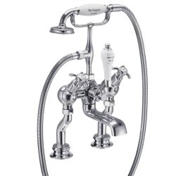 Burlington Anglesey Regent Quarter Turn Angled Deck Mounted Bath/Shower Mixer - White