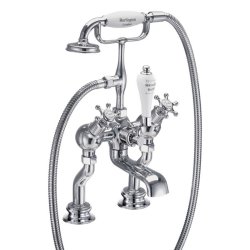 Burlington Birkenhead Regent Quarter Turn Angled Deck Mounted Bath/Shower Mixer - White