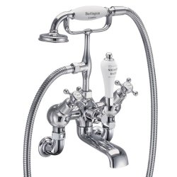 Burlington Claremont Quarter Turn Angled Wall Mounted Bath Shower Mixer - White