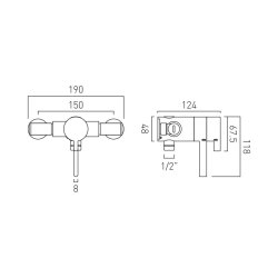 Vado Edit 1 Outlet Exposed Thermostatic Shower Valve