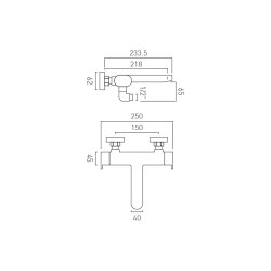 Vado Life Thermostatic Wall Mounted Bath Shower Mixer