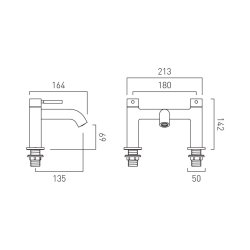 Vado Origins Slimline Bath Filler Tap - Chrome