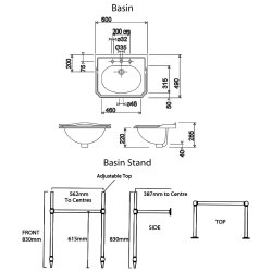 Silverdale Balasani 600mm Basin - Old English White