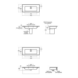 Ideal Standard Strada II 100cm 0 Taphole Vanity Basin