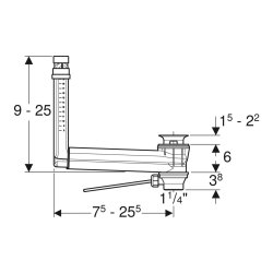 Geberit Clou Basin Drain Connector with Lever Actuation - 32mm