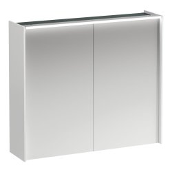 Laufen Lani Matt White 800mm Illuminated 2 Door Mirror Cabinet with 2 Glass Shelves