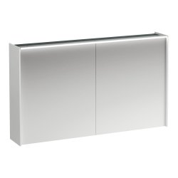 Laufen Lani Matt White 1200mm Illuminated 2 Door Mirror Cabinet with 2 Glass Shelves