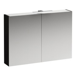 Laufen Base 1000mm 2 Door Mirror Cabinet with Light & Shaver Socket - Dark Elm