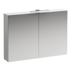 Laufen Base 1000mm 2 Door Mirror Cabinet with Light & Shaver Socket - Gloss White