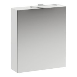 Laufen Base 600mm 1 Door Mirror Cabinet with Light & Shaver Socket - Gloss White