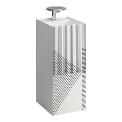 Kartell by Laufen 380mm SaphirKeramik Freestanding Basin - Grey Line Pattern