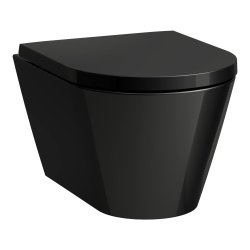 Kartell by Laufen Rimless Compact Wall Hung Toilet Pan - Gloss Black