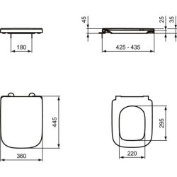 Ideal Standard i.Life B Soft Close Toilet Seat - Grey