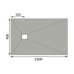 Purity Collection Level Access 1850 x 900mm Square Centre Drain Wetroom Tray