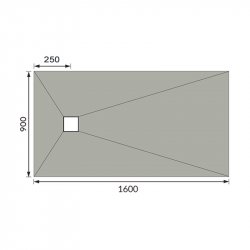 Purity Collection Level Access 1600 x 900mm Square End Drain Wetroom Tray