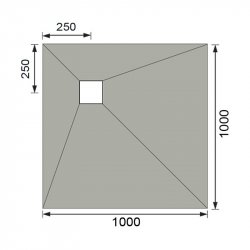 Purity Collection Level Access 1000 x 1000mm Square Corner Drain Wetroom Tray