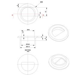 Britton Bathrooms Hoxton Matt Black Overflow Ring