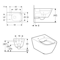 Geberit Duofix Sigma/Smyle Square Wall-Hung WC Pack