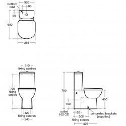 Ideal Standard Tempo Compact Close Coupled Back to Wall Toilet
