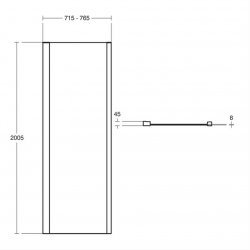 Ideal Standard i.life 800mm Bright Silver Pivot Door