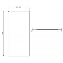 Ideal Standard i.life 1000mm Wetroom Panel