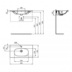 Ideal Standard Tesi 800mm 1 Tap Hole Vanity Basin