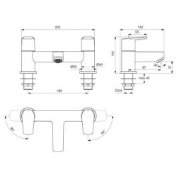 Ideal Standard Cerafine D Dual Control Bath Filler