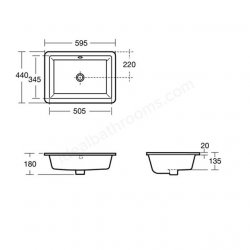 Ideal Standard Strada 60cm Under Countertop Basin