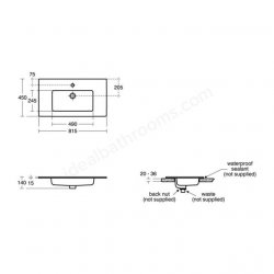 Ideal Standard Tempo 80cm Vanity Basin