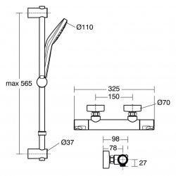 Ideal Standard Ceratherm T50 Thermostatic Shower Pack