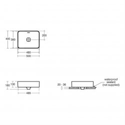 Ideal Standard Strada II 500mm Vessel Basin - 0 Tap Hole