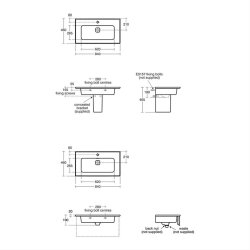 Ideal Standard Strada II 80cm 1 Tap Hole Vanity Basin