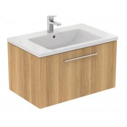 Ideal Standard i.life B Wall Hung 80cm 1 Drawer Natural Oak Vanity Unit