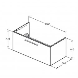 Ideal Standard i.life B Wall Hung 100cm 1 Drawer Matt Sandy Beige Vanity Unit